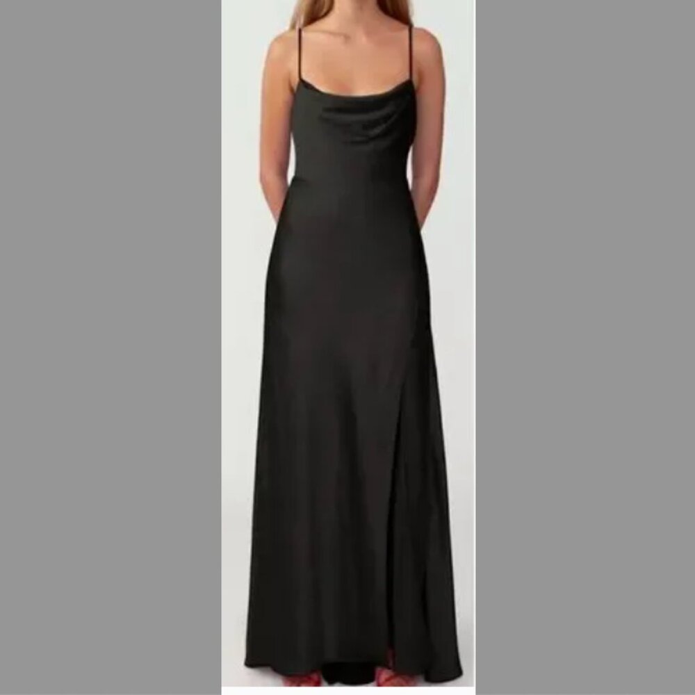 Fame and Partners - Black Long Dress Cowl Neck - NWT - Size 18